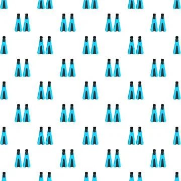 Blue diving flippers creating a seamless pattern background Stock Illustration
