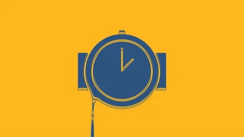 Blue Diving watch icon isolated on orange background. Diving underwater 스톡 동영상 234292528