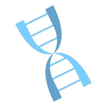 Blue dna double helix rotating on white background Stock Illustration