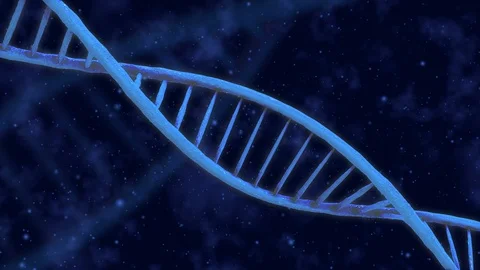 Blue DNA double helix rotation. Stock Footage 86582231