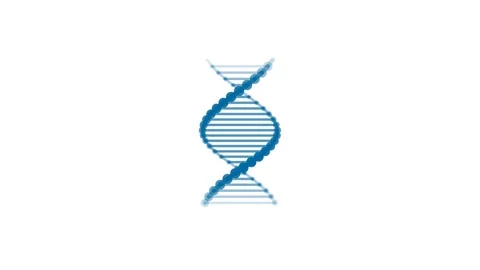 Blue DNA Helix Rotating on White Background Video stock 341776782