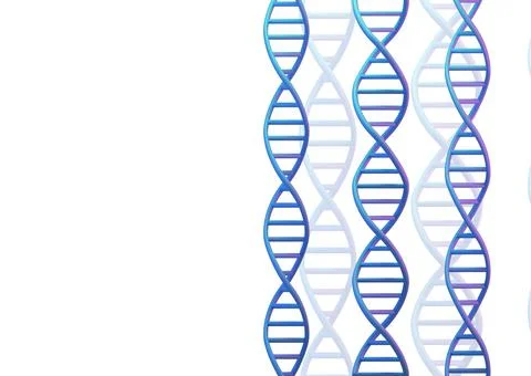 Blue DNA molecules structures isolated on white. Science and Technology Illustrazione stock