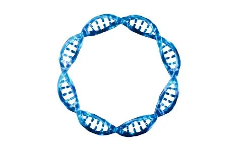 Blue DNA with ring circle shape, 3d rendering. Stockillustratie