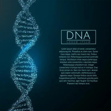 Blue DNA sequence glitter shiny vector illustration. Science molecule structure Stock Illustration