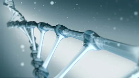 Blue DNA spiral rotating 動画素材 89635297