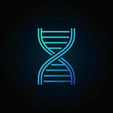 Blue DNA strand vector outline icon or logo element 스톡 일러스트