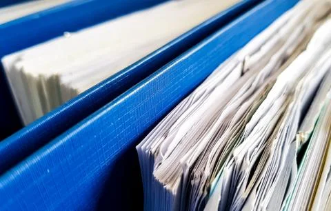 Blue Document file and Paper Document design. Foto stock