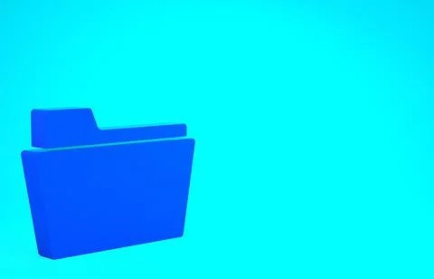 Blue Document folder icon isolated on blue background. Accounting binder symb Ilustración de archivo