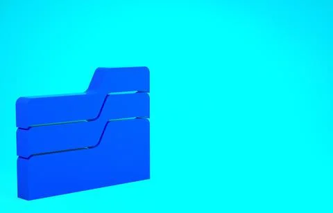 Blue Document folder icon isolated on blue background. Accounting binder symb Stockillustratie