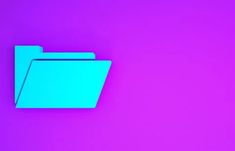 Blue Document folder icon isolated on purple background. Accounting binder sy Stock-Illustration