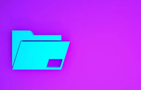 Blue Document folder icon isolated on purple background. Accounting binder sy 스톡 일러스트