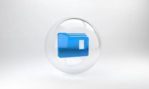 Blue Document folder icon isolated on grey background. Accounting binder symb Stock-Illustration