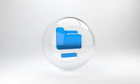 Blue Document folder icon isolated on grey background. Accounting binder symb Stockillustratie