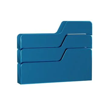 Blue Document folder icon isolated on transparent background. Accounting bi.. Stock Illustration