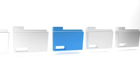 Blue Document folder icon isolated on white background. Accounting binder s.. 스톡 일러스트