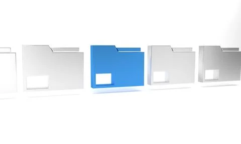 Blue Document folder icon isolated on white background. Accounting binder s.. Illustrazione stock