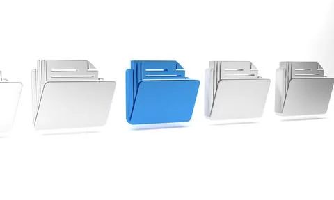 Blue Document folder icon isolated on white background. Accounting binder sym Stock-Illustration