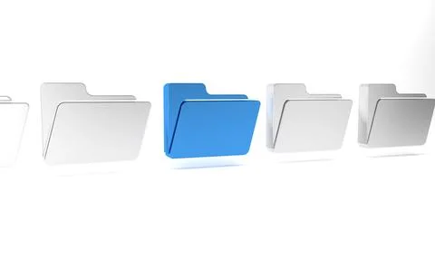 Blue Document folder icon isolated on white background. Accounting binder sym Illustrazione stock