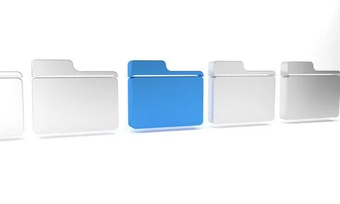 Blue Document folder icon isolated on white background. Accounting binder sym Illustrazione stock