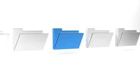 Blue Document folder icon isolated on white background. Accounting binder s.. Stock-Illustration