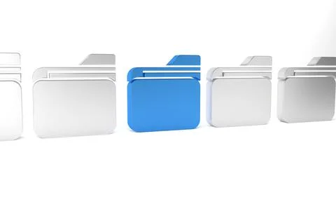 Blue Document folder icon isolated on white background. Accounting binder s.. Illustrazione stock