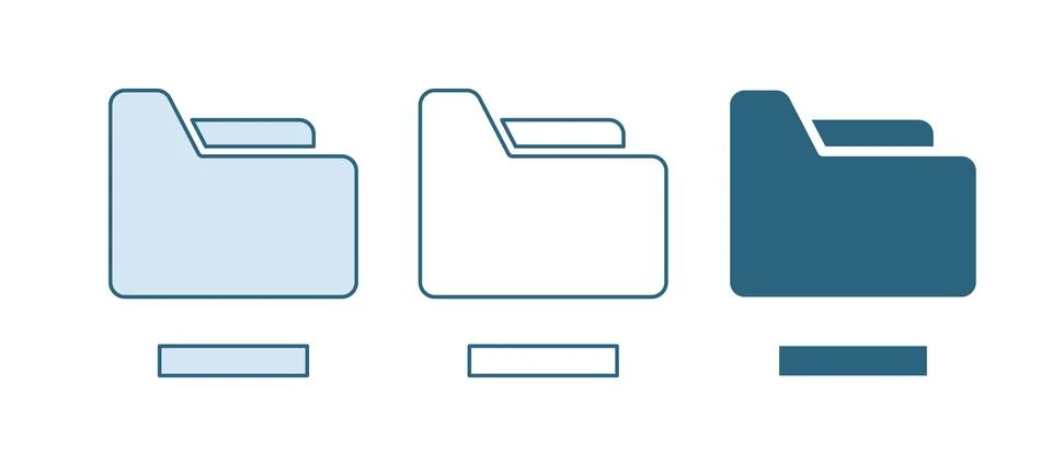 Blue Document folder icon isolated on white background. Accounting binder s.. Stock Illustration