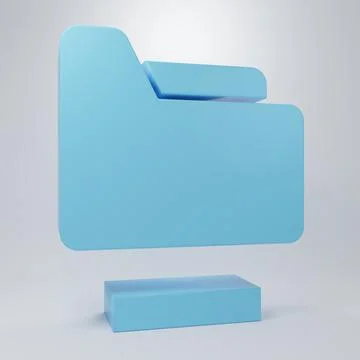 Blue Document folder icon isolated on grey background. Accounting binder sy.. Stockillustratie