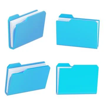 Blue document folder Stock Illustration
