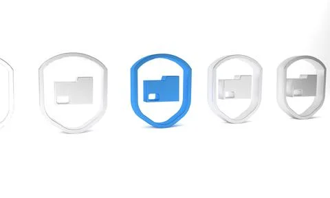 Blue Document folder protection concept icon isolated on white background. .. 스톡 일러스트