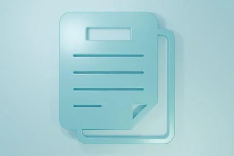 Blue Document icon isolated on blue background. File icon. Checklist icon. .. Stock Illustration