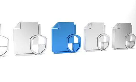 Blue Document protection concept icon isolated on white background. Confide.. 스톡 일러스트