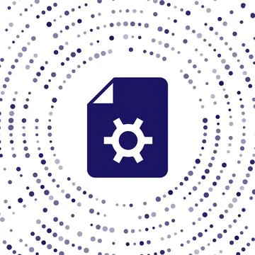 Blue Document settings with gears icon isolated on white background. Software Stock Illustration