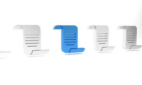 Blue Document with shield icon isolated on white background. Insurance conc.. Stock Illustration