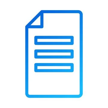 Blue document with three horizontal lines symbol Stock Illustration
