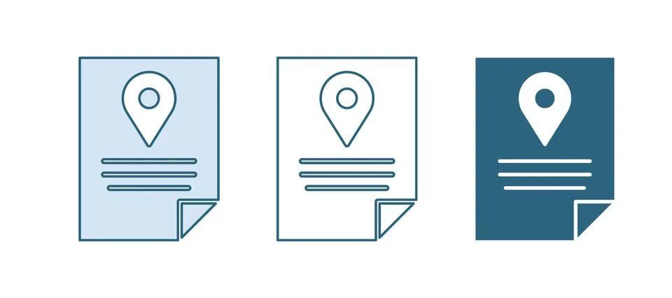 Blue Document tracking marker system icon isolated on white background. Par.. Stock Illustration