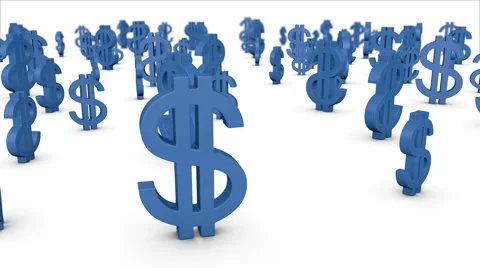 Blue dollar signs.Seamless loop Stock Footage 46525440