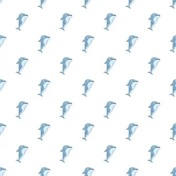 Blue dolphin animal pattern repeating background イラスト素材