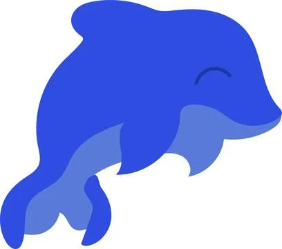 Blue dolphin isolated on a white background Stock Illustration