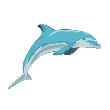 Blue dolphin jumps Stock Illustration