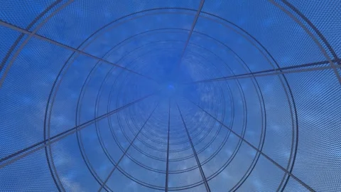 Blue Dome Roof Structure from Inside Video stock 318957576