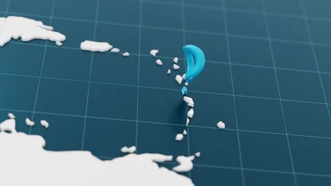 Blue Dominica 3d map with pointer pin surrounded with other countries in white 動画素材 318094039