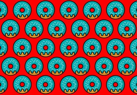 Blue Donut red Stock Illustration