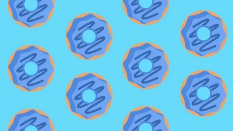 Blue Donuts in Repeating Pattern Stock Footage 335637439
