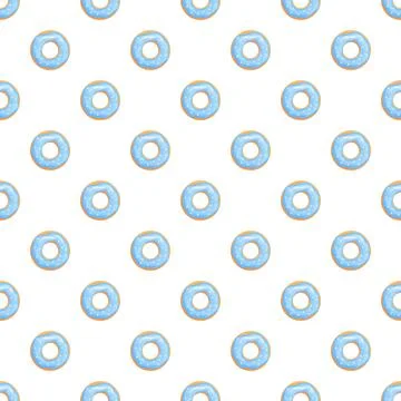 Blue donuts with sprinkles creating seamless pattern Stock Illustration