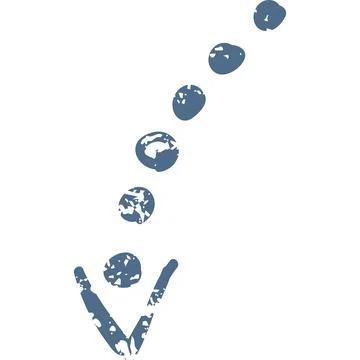 Blue doodle dotted arrow icon elements. Ai interface illustration Stock Illustration