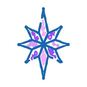 Blue doodle star shape with purple and pink filling Stock Illustration