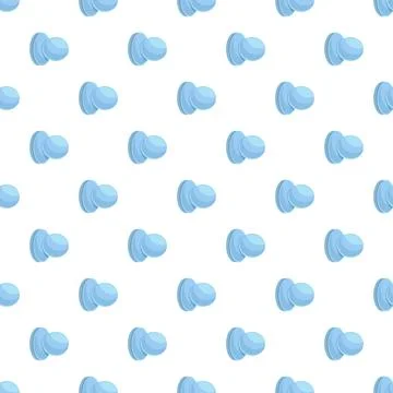 Blue door handle seamless pattern on white background Stock Illustration