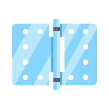 Blue door hinge hardware equipment for construction concepts Illustrazione stock