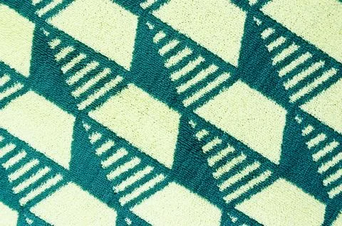 Blue doormat texture with various patterns. Abstract background and texture.. Stock Photos