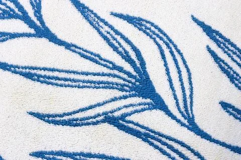 Blue doormat texture with various patterns. Abstract background and texture.. Stock Photos